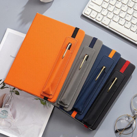 Libreta A5 de Cuero PU Ecológica Personalizada, Diario de Negocios, Agenda de Oficina con Banda Elástica, Impresión de Logotipo, Portátil