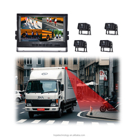 Monitor de Punto Ciego con Pantalla LCD TN para Autobús/Camión, DVR, 9 Pulgadas, AHD, Vista Cuádruple, Pantalla Dividida, 4 Canales, Asistente de Reversa, TV, Android