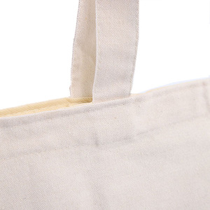 Custom logo printed 10oz canvas cotton <b>tote</b> shopping <b>bag</b> with <b>zipper</b> - Product Image 3