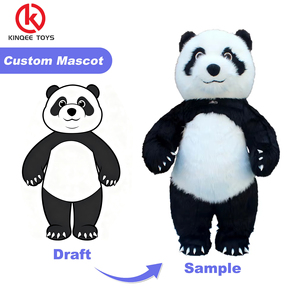 Kinqee tùy chỉnh bên động vật phim hoạt hình hiển thị trang phục <span class=keywords><strong>Inflatable</strong></span> dành cho người lớn trang phục <span class=keywords><strong>Inflatable</strong></span> gấu trúc Gấu bắc cực Gấu bông linh vật - Product Image 1
