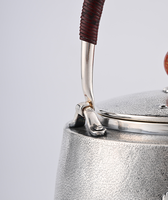 Théière et bouilloire portables en argent pur S999 de 700 ml, résistantes à la chaleur, avec infuseur, artisanat moderne et classique, pour la maison et les professionnels.