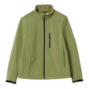 Large Size <b>Nylon</b> Cashmere Men's Jacket Solid Color Casual Coat for Spring Autumn Winter Zipper OEM Service Available - Product Image 4