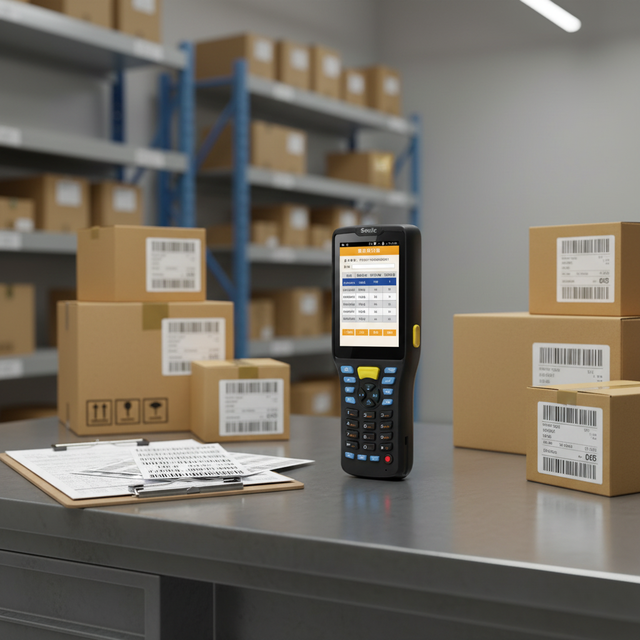 Barway Seuic Q7 Pda Scann De Logist Barcode Scanner Long Distance Checker for Inventory Handheld Computer Android 9.0
