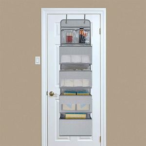 Grey 2 Pack Collapsible Closet <b>Shelves</b> Storage Bag 4 <b>Shelf</b> Over the Door Hanging Organizer - Product Image 6