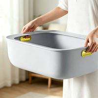Grand bac d'entraînement en plastique anti-éclaboussures, bac d'hygiène domestique d'intérieur, double usage pour bac à litière pour chat, facile à nettoyer