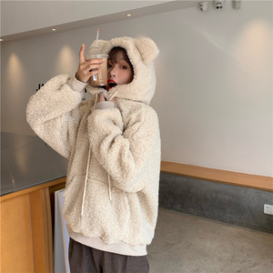 Felpa da Donna con Design Imitazione Orecchie di Orso Carine, Cappuccio Frontale, Autunno Inverno, Taglia Grande, Vestibilità Ampia, Maniche Lunghe 122 - Product Image 6
