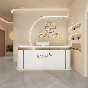 Comptoir <span class=keywords><strong>de</strong></span> bar incurvé <span class=keywords><strong>de</strong></span> luxe léger <span class=keywords><strong>haut</strong></span> <span class=keywords><strong>de</strong></span> <span class=keywords><strong>gamme</strong></span> pour Salons <span class=keywords><strong>de</strong></span> <span class=keywords><strong>beauté</strong></span> Magasins <span class=keywords><strong>de</strong></span> vêtements Cliniques dentaires Établissements <span class=keywords><strong>de</strong></span> formation Bureaux <span class=keywords><strong>de</strong></span> réception - Product Image 2