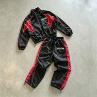 Ensemble coupe-vent et pantalon large en nylon léger, réfléchissant et color-block, de haute qualité, tissé, résistant au vent