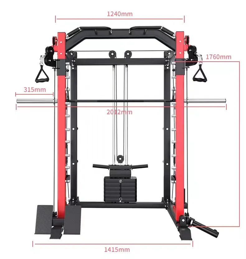 Attrezzatura da palestra per squat rack commerciale di alta qualità Smith machine trainer completo attrezzatura per il fitness multifunzione home