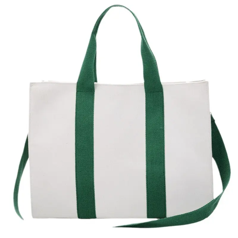recycle popular bolsas de tela custom logo print canvas natural plain shopping cotton tote bag with zipper 17 inch