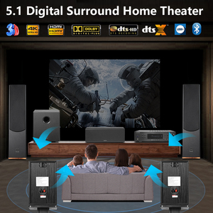 Sistema de Sonido Envolvente 5.1 para el Hogar, Sistema de Cine en Casa de Madera con Amplificador Digital Compatible con 3D/4K - Product Image 3