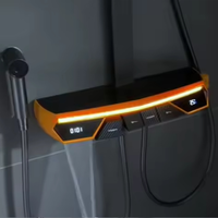 Robinet de douche thermostatique FSH OEM style Mecha Warrior en laiton poli, affichage numérique à touches piano, jet pluie/doux à température constante