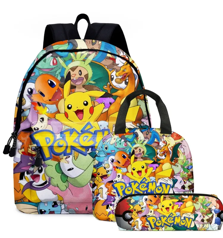 Mochila para niños Pikachu, mochila para niños, mochila de hombro, mochila escolar de viaje para niños