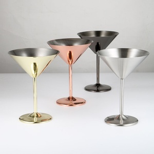 Copa de <span class=keywords><strong>Martini</strong></span> de Acero Inoxidable 304, Irrompible, con Tallo Pulido a Espejo, para Margarita, Manhattan, Champán, Fiestas, Bodas, Cenas - Product Image 1