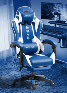 Chaise de gaming ergonomique en cuir pu, siège de course avec repose-pieds et massage, lumière led rvb, silla, pour le bureau et la maison