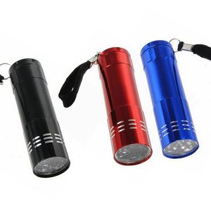 Mini Aluminum Alloy 9 LED Flashlight Lanyard Lettering Custom Logo Outdoor Torch <b>Light</b> WITH <b>Rope</b> - Product Image 2