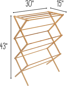 Séchoir à linge en bois multi-niveaux peu encombrant, 6 niveaux, multifonctionnel, grand support de séchage pour vêtements, pour intérieur et <span class=keywords><strong>extérieur</strong></span> - Product Image 6