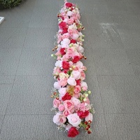 Bande de fleurs artificielles en soie rose personnalisable pour mariage, événement, chemin de table, arrangement floral, décor de fond, accessoire, fleur de fenêtre
