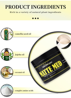 OEM produit coiffant en gel pour cheveux boue mate fixation forte longue durée pommade naturelle argile pour cheveux pour hommes