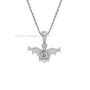 จี้กระเป๋าเงินรูปหยดน้ำ, เครื่องประดับฮิปฮอป, จี้รูปปีกพร้อมสัญลักษณ์ดอลลาร์, จี้กระเป๋าเงินรูปหยดน้ำ - Product Image 5