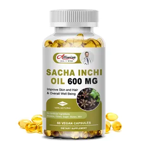 Oem 60 Stuks Food Grade 600Mg Organische Sacha Inchi Olie Softgel Capsules Huid Whitening Supplement