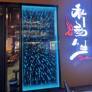 Enseigne néon LED personnalisée grand format avec logo 3D, miroir infini, astronaute, motif imprimé UV, vert, télécommande, IP65, en verre, pour bureaux, magasins, entreprises - Product Image 2