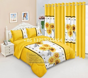 Bộ chăn ga gối đệm cao cấp 7 món cỡ King, bộ chăn mùa đông 8 món, kèm rèm cửa - Product Image 2