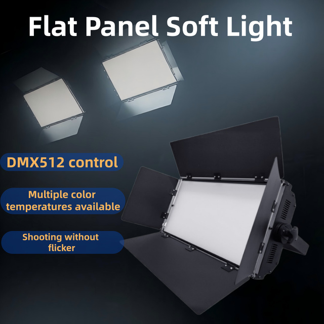 High Quality 200W LED Flat Panel Soft Light DMX512 Control 600 LEDs Studio Light for Live Streaming TV Station Broadcasting