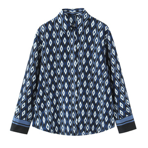 SHENZHU Blusas de Mujer, Primavera, Nuevas, Elegantes, con Estampado Geométrico, Vintage, Manga Larga, Camisas Femeninas, Blusas Chic - Product Image 1