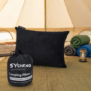 Oreiller de voyage confortable à motif imprimé personnalisé, gonflable et compressible avec rembourrage en mousse, idéal pour le camping et le sommeil - Product Image 1