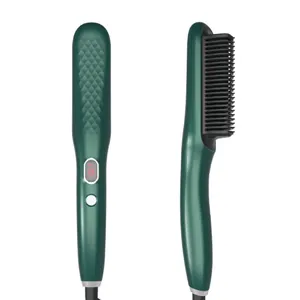 Customise Dual Voltage Hair Straightening Machine Straightener Comb Hot Hair Straightening Brush