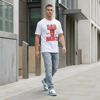 Kaos Oblong Pria Oversize Sablon Grafis Putih Kebiasaan Buruk Kopi Rokok Kasual Katun Hip Hop Anti Kusut OEM ODM
