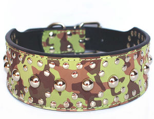 Holesale-<span class=keywords><strong>collar</strong></span> de perro grande con tachuelas de metal, de cuero - Product Image 2