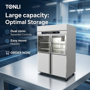Réfrigérateur Commercial à Portes Vitrées, Congélateur Vertical à Refroidissement par Air, Style Américain, Compresseur à Placement Inférieur TONLI-BOLI - Product Image 2
