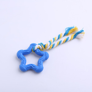 Hersteller Großhandel orange grün blau Liebe Stern Knochen Zauberstab Haustier Hund tpr mit Seil Spielzeug Set - Product Image 6