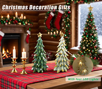 Fabrik Großhandel Hohe Qualität 35cm dekorative Harz weiße Weihnachts bäume mit Lichtern Indoor Home Tabletop Decor