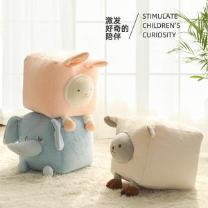 Taburete creativo con forma de cordero para niños, silla portátil rellena de espuma para uso en interiores, asiento cuadrado de tamaño infantil - Product Image 2
