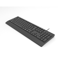 Sunrose T35 Kualitas Baik USB Berkabel Membran Baru 104 Tombol Ukuran Penuh Sangat Tipis Tingkatkan dan Mainkan Keyboard Profil