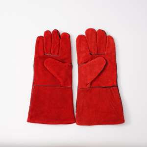 Guantes de cuero para hombre Guantes de trabajo de cuero de vaca reforzados con espalda Guantes de cuero para soldar - Product Image 1