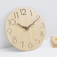 Jam Dinding Kayu Gantung Art Deco 12 Inci dari MDF dengan Gerakan Quartz dan Finishing Walnut untuk Kembali ke Sekolah.