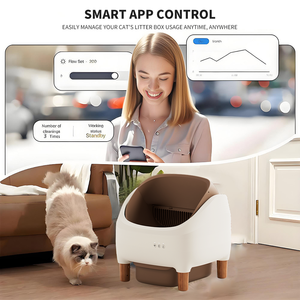 Smart <strong>Litter</strong> <strong>Box</strong> Self Cleaning Automatic 65L Open Top Electric <strong>Cat</strong> Toilet Wifi Remote APP Control Modern Design - Product Image 2