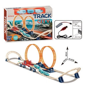Jinying Nuevo Tren Eléctrico Fuxing, Juguetes de Rieles, 69 Piezas, Tren Recargable con Sonido, Set de Juego con Pista de Montaña Rusa - Product Image 6