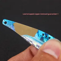 Topmouth Culter Basse Faux Appâts En Gros Cuivre Métal VIB Leurre Sang Fente Crochet D'eau Douce/Eau Salée Brochet pour Rivière/Ruisseau