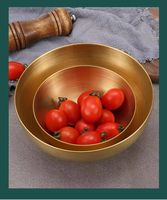 Bol de restaurant coréen de luxe en acier inoxydable monocouche plat commercial réutilisable pour les fêtes de barbecue de soupe de nouilles froides