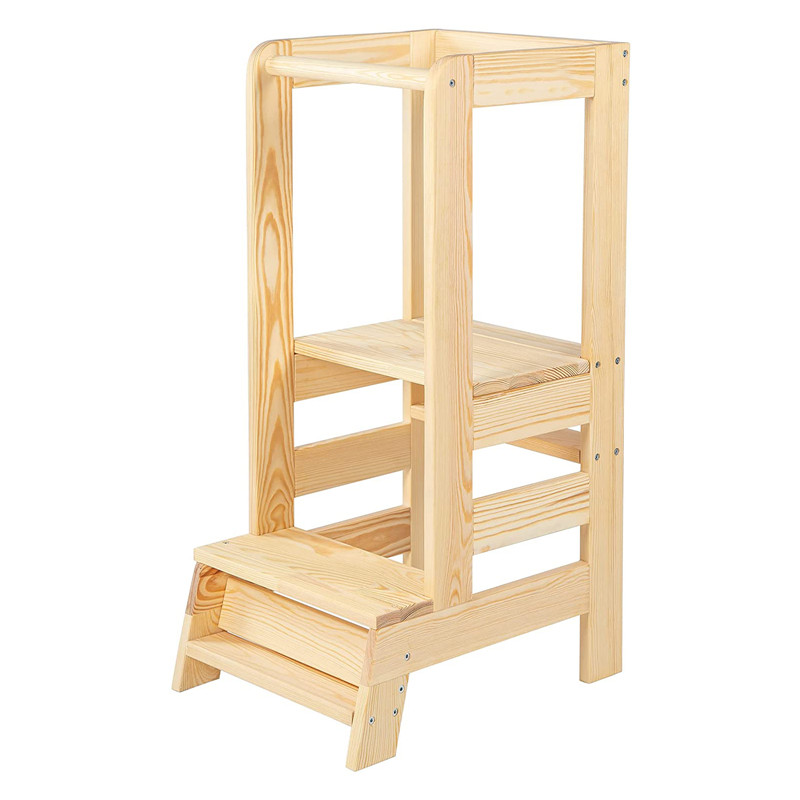 Wooden Montessori Learning Tower Kitchen Helper for Children Step Stool