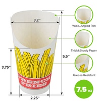 Boîte à frites en papier blanc, 10 pièces, boîtier en Carton, taille personnalisée