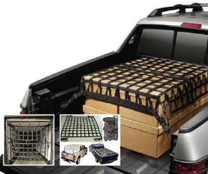 Correas de red de carga con malla para camionetas, remolques, vehículos, redes con ganchos ajustables, amarres - Product Image 5