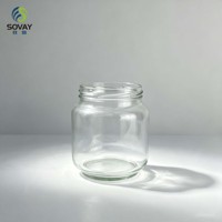 Pot en verre alimentaire de 700 ml à large ouverture, récipient haute transparence pour produits secs et sauces, emballage de détail