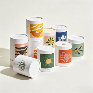 Boîte d'emballage de café de luxe personnalisée biodégradable, tube en papier kraft de qualité alimentaire avec fenêtre - Product Image 2