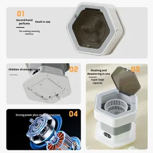 Lavadora Portátil Semiautomática de 8L, <span class=keywords><strong>Mini</strong></span> Lavadora Doméstica para Ropa de Bebé, Ropa Interior y Calcetines - Product Image 4